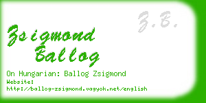 zsigmond ballog business card